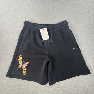 Nike Air Jordan Fleece Shorts Woman Medium Black Artist Series Butterfly Pockets